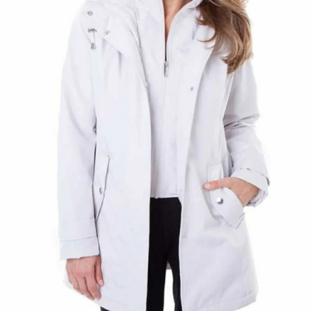 HFX Womens All Weather Hooded Coat--Cement - Picture 1 of 12